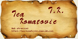 Tea Komatović vizit kartica